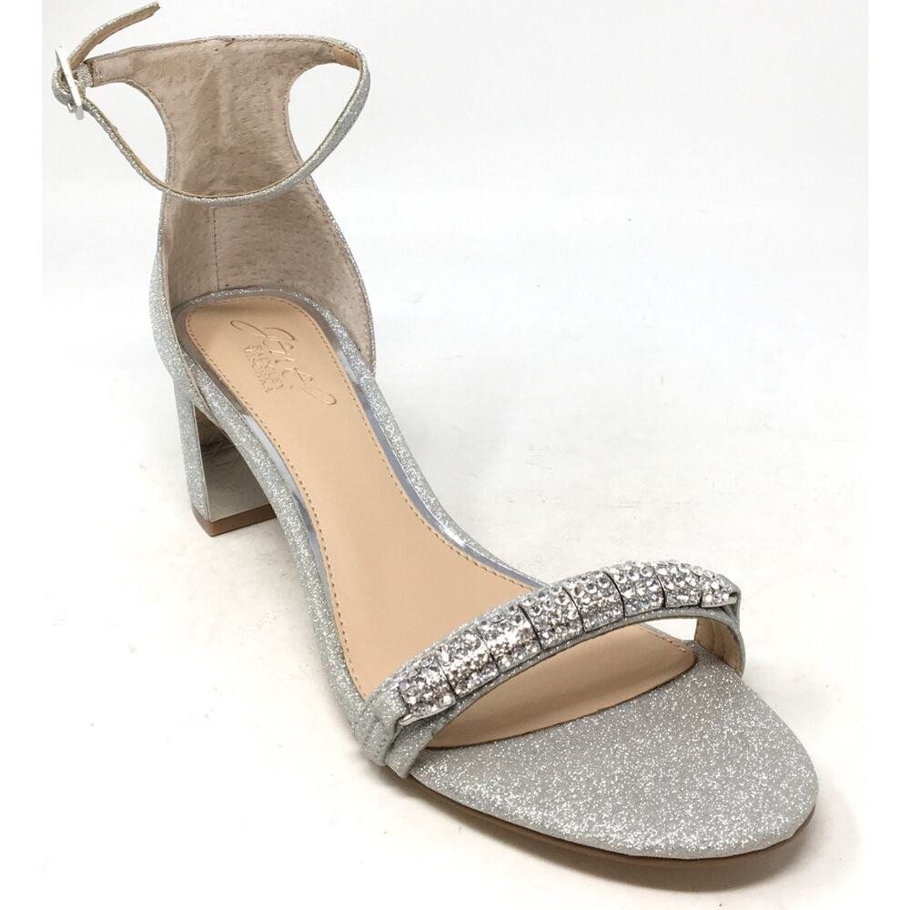 Jewel Badgley Mischka Charlee Women's Size 8 Rhinestone Block Heel Sandals